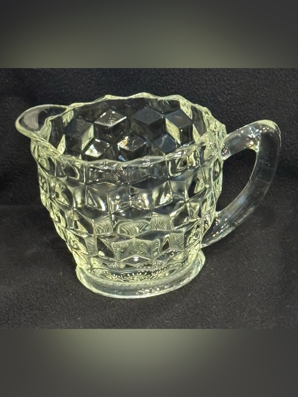 Vintage Clear Pressed Glass Creamer by Jeannette Glass Company